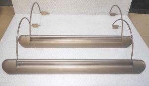 2 x Modern Slimline LED Picture Light Fittings in a Bronze Finish, W47cm - Ref: HCU271 - CL946 -