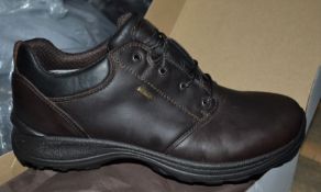 1 x Pair of Men's Grisport Brown Leather GriTex Shoes - Rogerson Footwear - Brand New and Boxed - Si