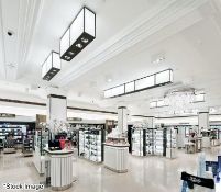 4 x Assorted Department Store Lights in Bronzed Metal Casings with Illuminated Opal Acrylic Panels