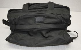 1 x TUMI Large Canvas Carry-On Laptop Bag Briefcase in Black - Ref: DRS122 - CL1003 - Location: