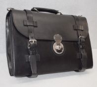 1 x RALPH LAUREN Premium Men's Black Leather Satchel Briefcase - Original RRP £1,900! - Ref: