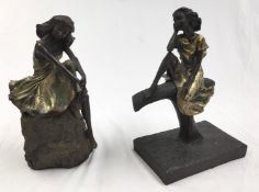 Pair of Art Deco Style Statues of Girls - 30cm Tall - Ref: DRS155 - CL444 - NO VAT ON THE HAMMER -