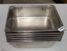 6 x Stainless Steel Gastronorm Cooking Pans