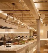 1 x OFFICINA CIANI High-End Italian Triple-Lamp Commercial Brass & Glass Lantern Pendant Light
