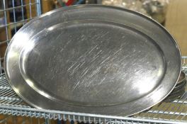 10 x Stainless Steel Serving Trays - Dimensions: 45 x 29 cms