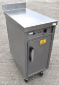 1 x Mobile Heated Warming Cabinet with Prep Counter