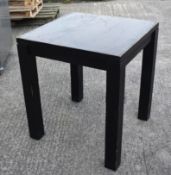 5 x Commercial Wooden Restaurant Bar Tables with a Dark Finish - Dimensions: H79 x W69 x D69 cms