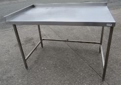 1 x Stainless Steel Prep Table With Rear And Left Upstands