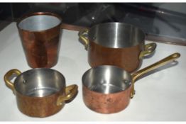 1 x Mauviel Copper Kitchen Cookware Set Various Sized Pans - Large RRP - Includes 4 Pieces