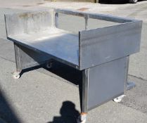 1 x Stainless Steel Griddle Appliance Stand on Castors - Dimensions: H98 x W160 x D90 cms