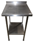 1 x Stainless Steel Prep Table Featuring an Upstand and Undershelf - Dimensions: H89 x W60 x D70 cms