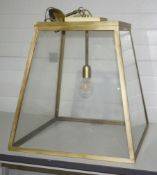1 x Large High-end Commercial Brass & Glass Lantern Pendant Light Fitting