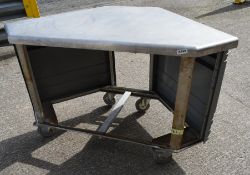1 x Mobile Corner Prep/Storage Table