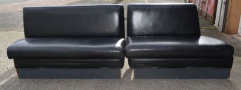 2 x Single-Sided Restaurant Banquette Seats In Black - Ref: K751 - CL011 - Location: Altrincham