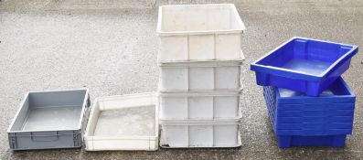 13 x Assorted Multipurpose Stacking Plastic Crate Storage Container Bins