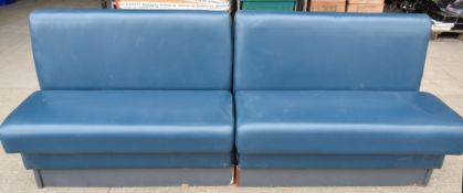 2 x Single-Sided Restaurant Banquette Seats In Blue - Ref: K753 - CL011 - Location: Altrincham