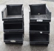6 x Large Multipurpose Stacking Plastic Crate Storage Container Bins - K725 / WH3 - CL011