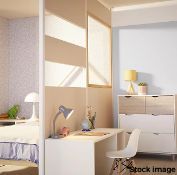 1 x GOODHOME Alara Window Panel Clear Glass Modular Room Divider - Natural Oak - 100cm X 100cm -