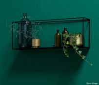 1 x WOOOD ‘Meert XXL’ Contemporary 1-Metre Wide Metal Wall Shelf In Black – Unused Boxed Stock -