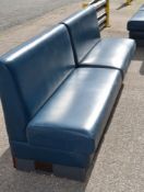 2 x Single-Sided Restaurant Banquette Seats In Blue - Ref: K749 - CL011 - Location: Altrincham