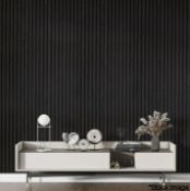 10 x Designer Acoustic Wall Panels With A Black Oak Real Wood Veneer - 2.4M (L) X 0.6M (W) Each -