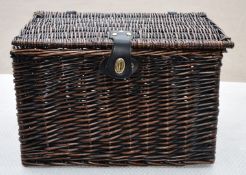 1 x Wicker Picnic Basket - Dimensions: H24 x W44 x D31 cms