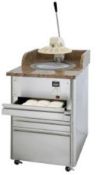 1 x Morello Forni Semi Automatic Pizzarella Pizza Base Spinner With Four Drawers For Dough Balls