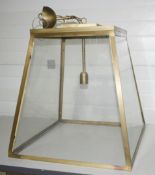 1 x Large High-end Commercial Brass & Glass Lantern Pendant Light Fitting with LED Uplighting