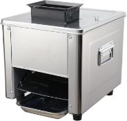 1 x Commercial Meat Cutting Machine 850w Stainless Steel Slicer with 150Kg/H Capacity