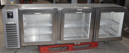 1 x Precision Wall Mounted Three Door Refrigerator - Stainless Steel Construction / Double Glazed