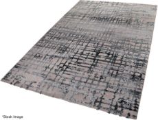 1 x ESPRIT 'Velvet-Grid' Carpet Rug in a Petrol, Beige, Taupe Design (3385-953-5) - Dimensions: