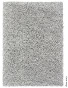 1 x BRINK & CAMPMAN 'Flamenco' Premium 40mm Pile Pure New Wool Shaggy Carpet Rug in White & Grey