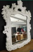 1 x White Gloss Baroque Rococo-style Ornate Mirror - CL985 - NO VAT ON THE HAMMER - Location: