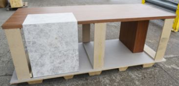 1 x Bespoke Contemporary 2.2-Metre Retail Shop Display Table Counter - K733 / WH3 - CL011 -