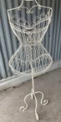 1 x Freestanding Full-size Female Wire Dressmakers Mannequin in White - CL985 - NO VAT ON THE HAMMER