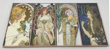 1 x Alphonse Mucha Polyptych Collage Mounted Canvas Print - Ref: DRS156 - CL444 - NO VAT ON THE