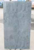 1 x Tempered Glass 1.6-Metre Long Dining Table Top with a Slate-style Underprinted Finish - Ref: