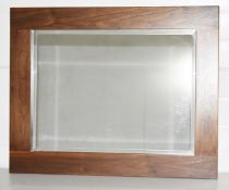 1 x Stonearth Luxury Rectangular Bathroom Wall Mirror - American Solid Walnut Frame, H60 x W75cm
