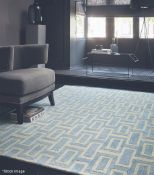 1 x WEDGWOOD 'Intaglio Blue' Luxury 100% New Zealand Wool Carpet Rug - Dimensions: 120 x 180cm -