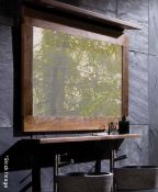 1 x Stonearth Luxury Rectangular Bathroom Wall Mirror - American Solid Walnut Frame, H60 x W90cm