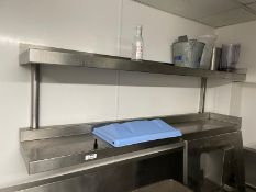 2 x Stainless Steel Wall Mounted Shelves - Dimensions: W150 x D32 cms
