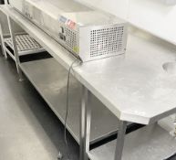 1 x Stainless Steel Prep Table with Undershelf - Dimensions: H89 x W175 x D90 cms