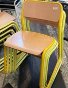 6 x Naughtone 'Bounce' Stackable Dining Chairs in Yellow