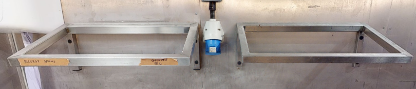 2 x Wall Mounted Gastro Pan Racks - Dimensions: W56 x D35 cms