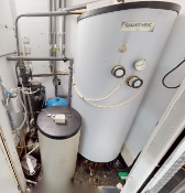 1 x Fabdec SMART-HEAT Hot Water Boiler and Kinetico Water Softener System with Mineral & Brine Tanks