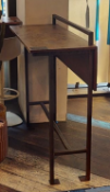 1 x Tall Bar Table Featuring an Industrial Style Frame, Rear Privacy Panel and Rustic Wooden Table