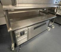 1 x Stainless Steel Appliance Workstation with Multiple Platforms and Heavy Duty Castor Wheels