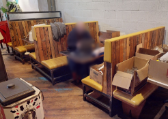 Selection of Restaurant Seating Featuring 2 x End Seating Benches and 1 x Back to Back Seating Bench