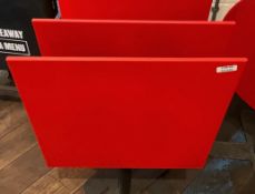 2 x Outdoor Square Folding Tables Featuring Bright Red Table Tops - Dimensions: W80 x D80 cms