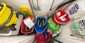 1 x Contents of a Cleaning Cupboard - Sink Basin Not Included